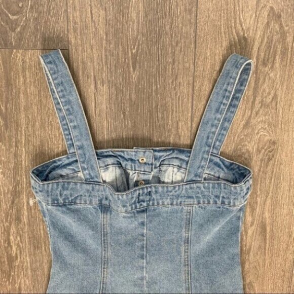 BDG Urban Outfitters Women’s Denim Mini Dress Snap Button Light wash Blue XS - Picture 12 of 16